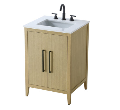 24 Inch Single Bathroom Vanity In  Honey Brown