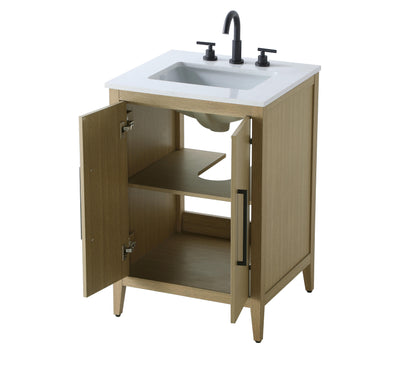 24 Inch Single Bathroom Vanity In  Honey Brown