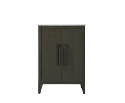 24 Inch Single Bathroom Vanity In Mocha Brown