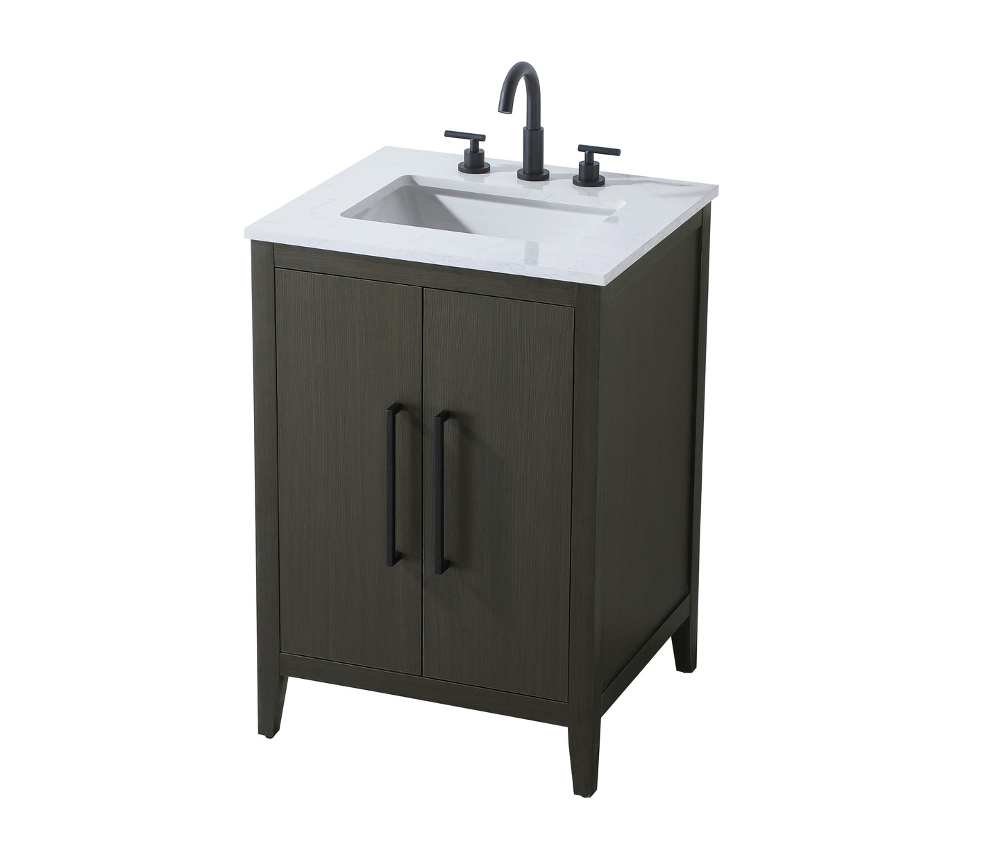 24 Inch Single Bathroom Vanity In Mocha Brown