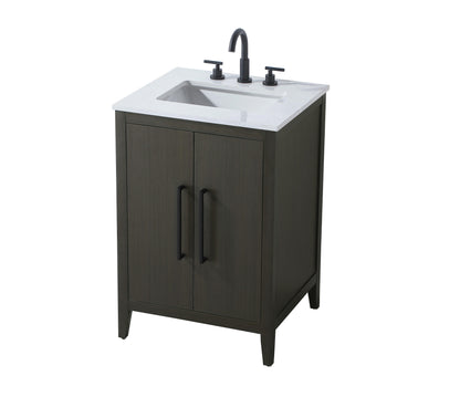 24 Inch Single Bathroom Vanity In Mocha Brown
