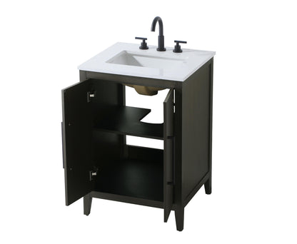 24 Inch Single Bathroom Vanity In Mocha Brown