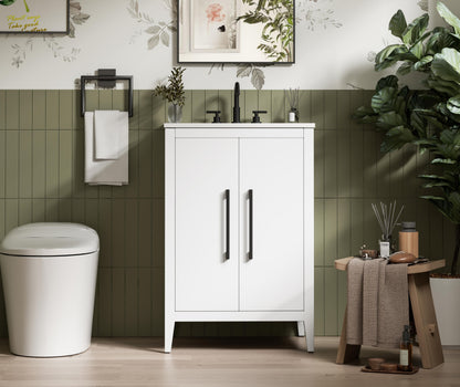 24 Inch Single Bathroom Vanity In White