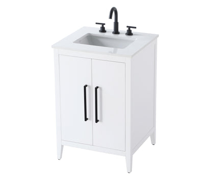 24 Inch Single Bathroom Vanity In White