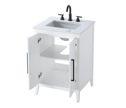 24 Inch Single Bathroom Vanity In White