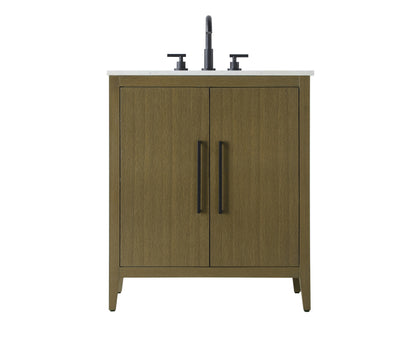 30 Inch Single Bathroom Vanity In Chestnut Brown