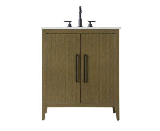 30 Inch Single Bathroom Vanity In Chestnut Brown