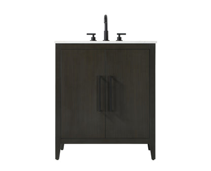 30 Inch Single Bathroom Vanity In Mocha Brown