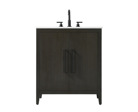 30 Inch Single Bathroom Vanity In Mocha Brown