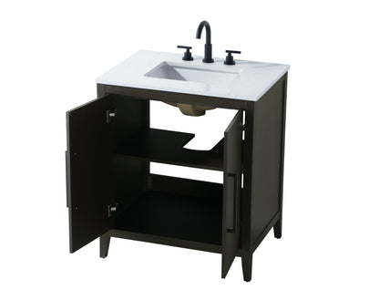 30 Inch Single Bathroom Vanity In Mocha Brown