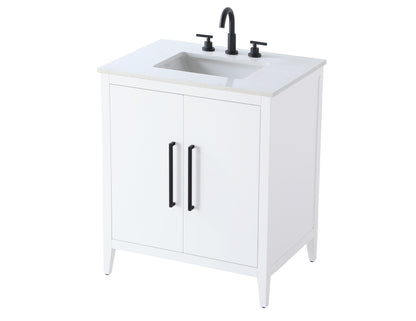 30 Inch Single Bathroom Vanity In White