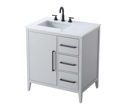 32 Inch Single Bathroom Vanity In Grey