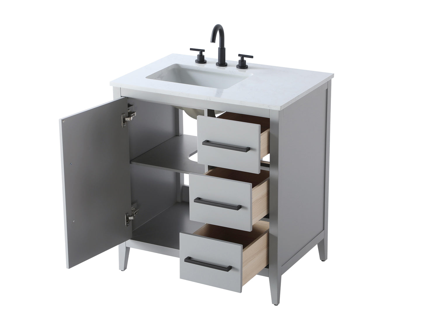 32 Inch Single Bathroom Vanity In Grey