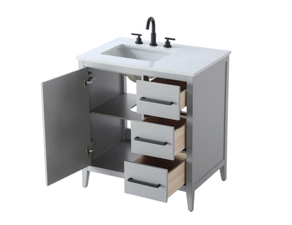 32 Inch Single Bathroom Vanity In Grey