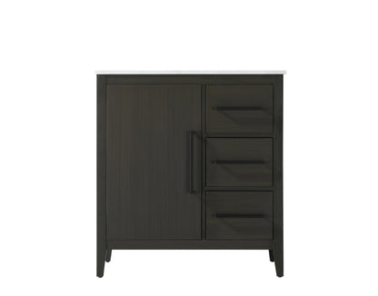 32 Inch Single Bathroom Vanity In Mocha Brown