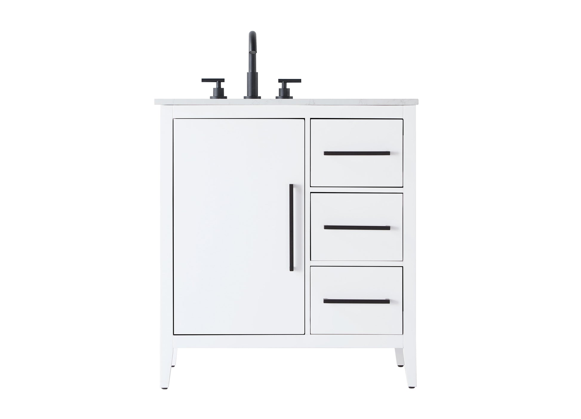 32 Inch Single Bathroom Vanity In White