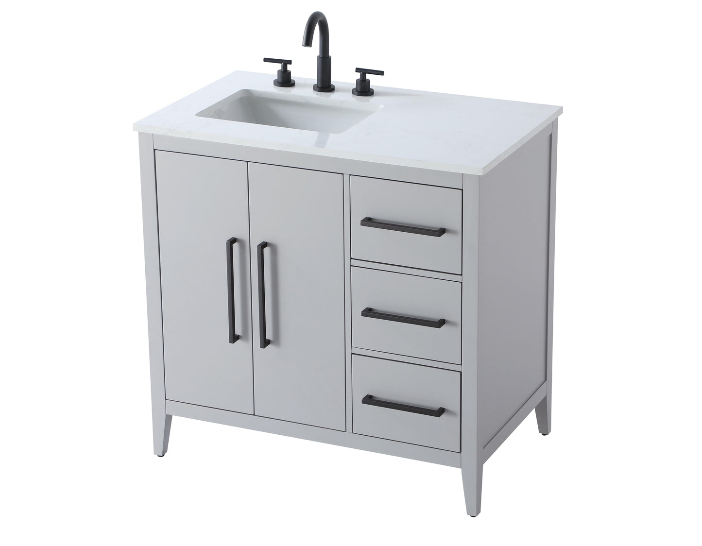 36 Inch Single Bathroom Vanity In Grey