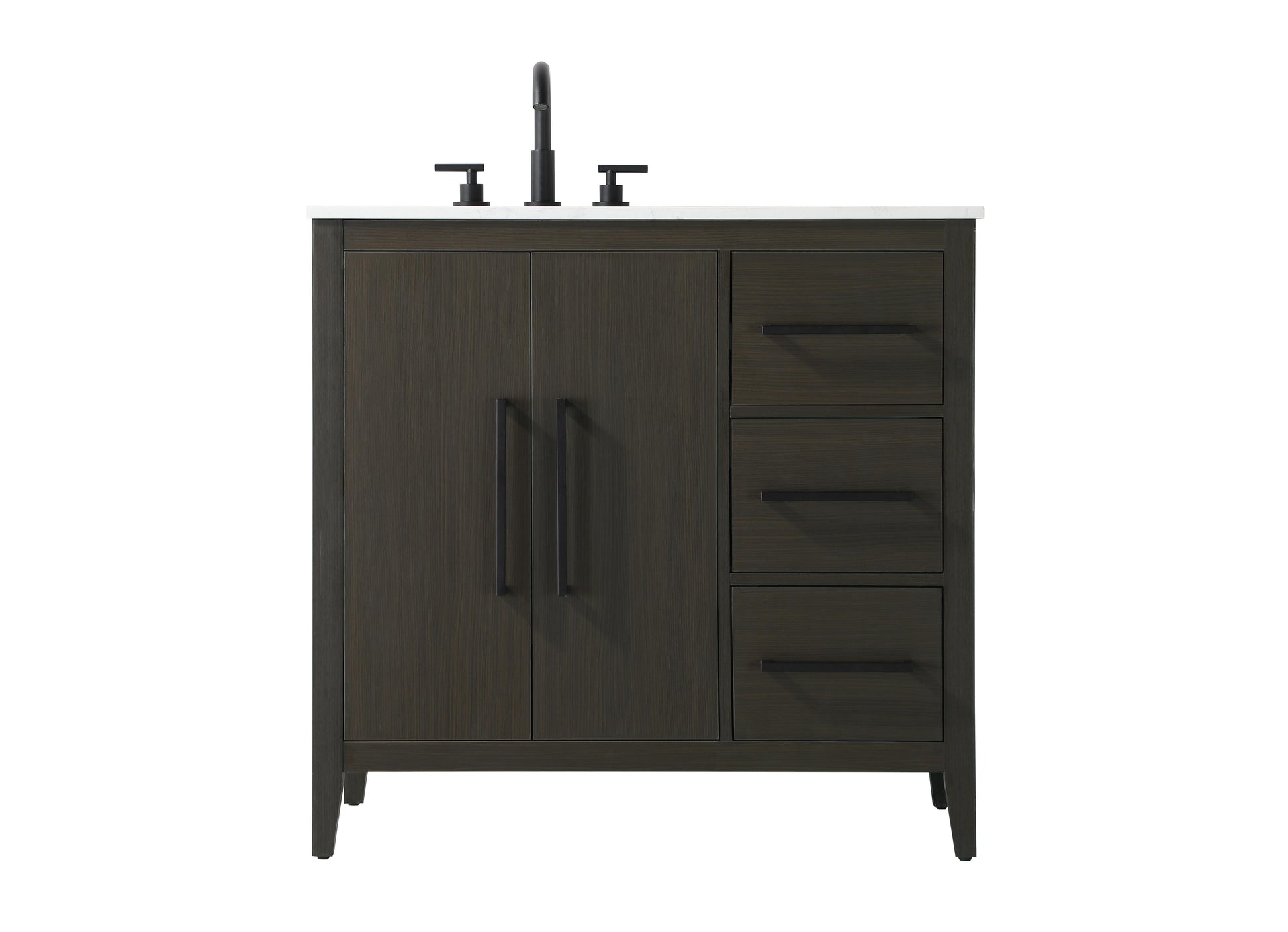 36 Inch Single Bathroom Vanity In Mocha Brown