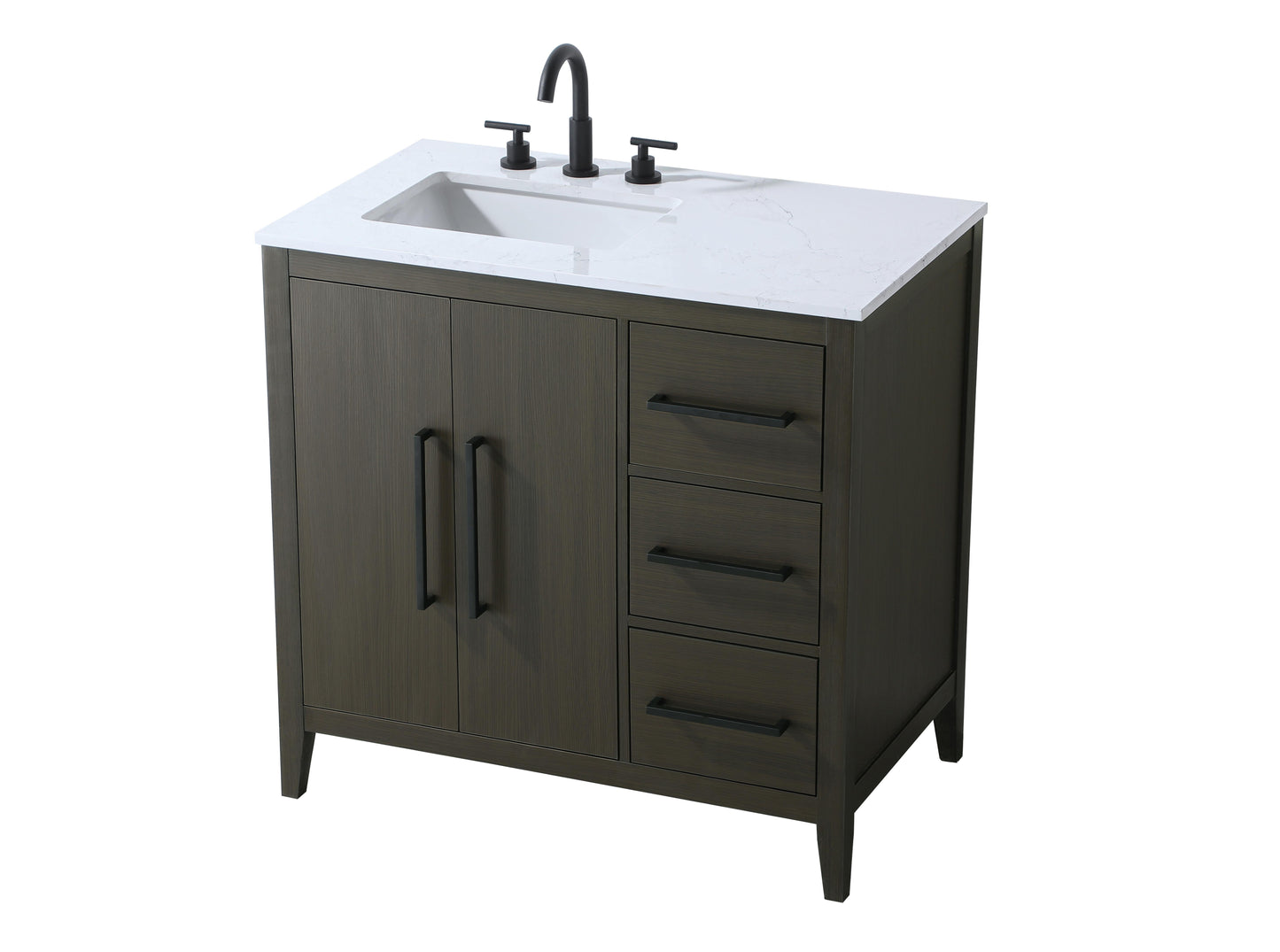 36 Inch Single Bathroom Vanity In Mocha Brown