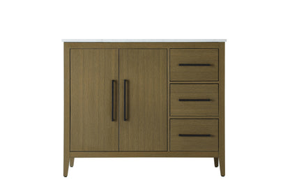 42 Inch Single Bathroom Vanity In Chestnut Brown