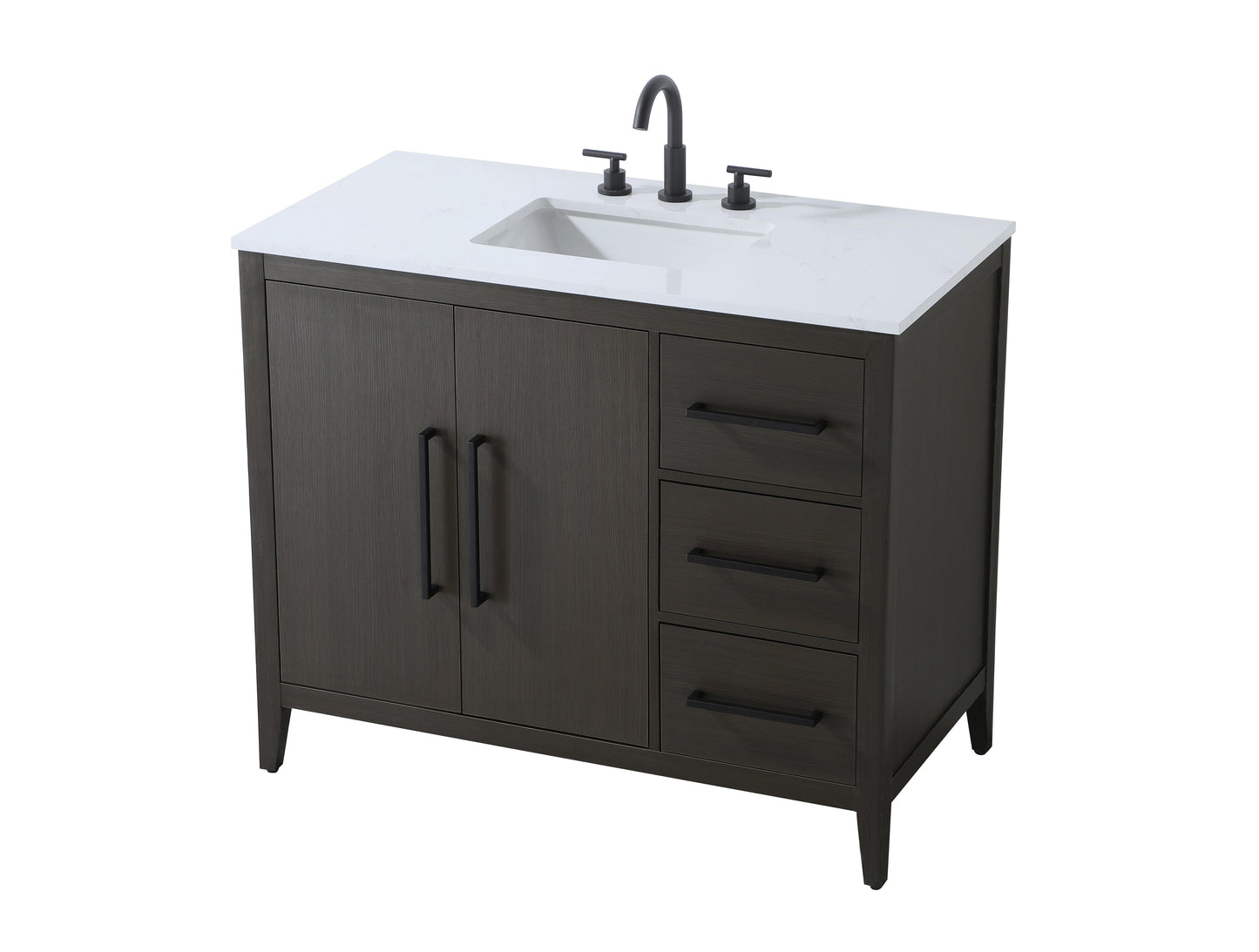 42 Inch Single Bathroom Vanity In Mocha Brown
