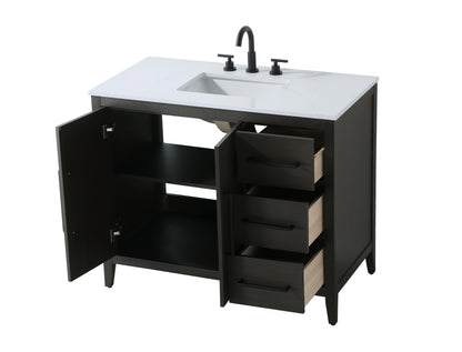 42 Inch Single Bathroom Vanity In Mocha Brown