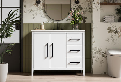 42 Inch Single Bathroom Vanity In White