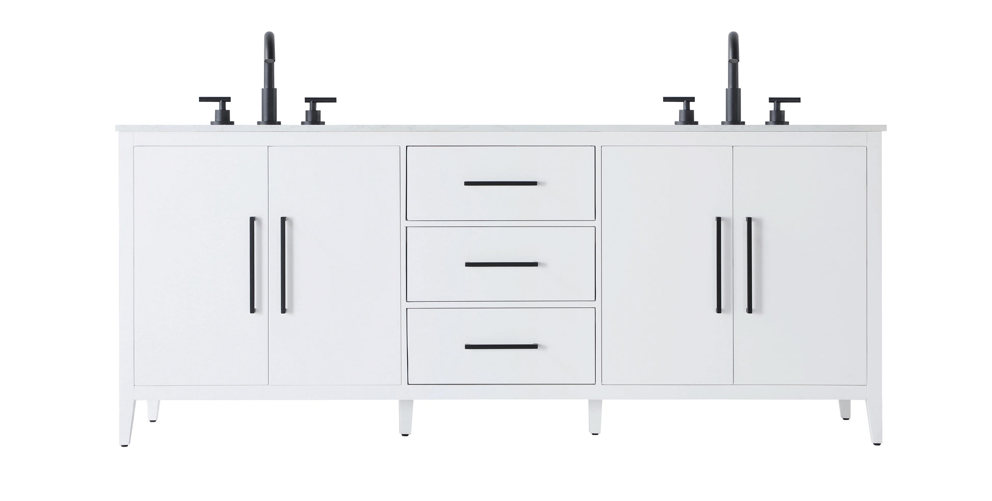 84 Inch Double Bathroom Vanity In White