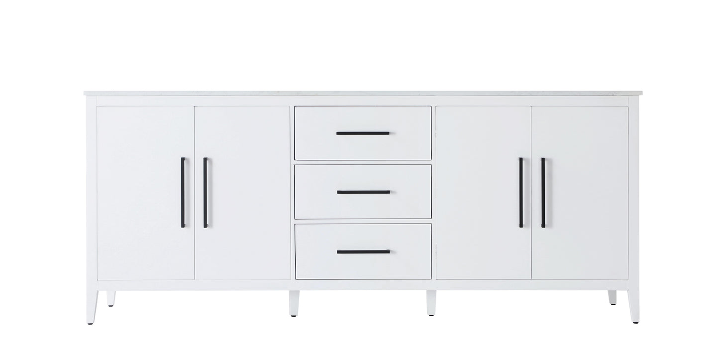 84 Inch Double Bathroom Vanity In White