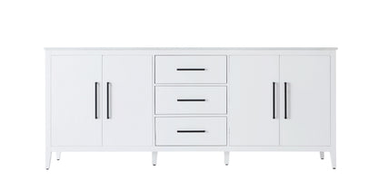 84 Inch Double Bathroom Vanity In White