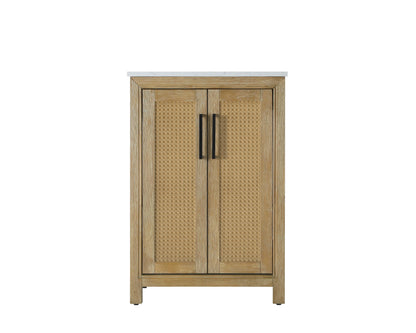 24 Inch Single Bathroom Vanity In Linen Oak