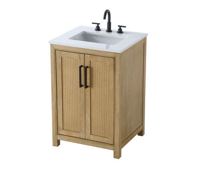 24 Inch Single Bathroom Vanity In Linen Oak