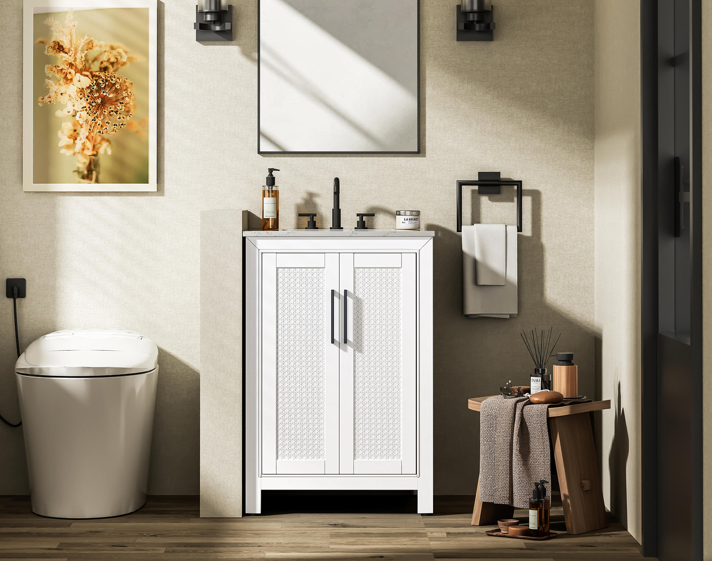 24 Inch Single Bathroom Vanity In White