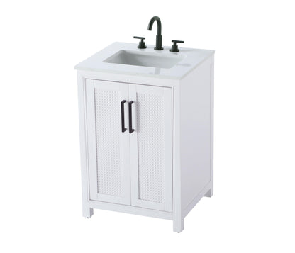 24 Inch Single Bathroom Vanity In White