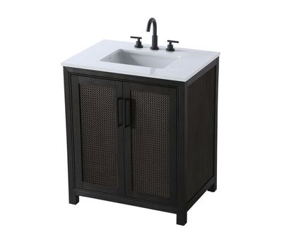 30 Inch Single Bathroom Vanity In  Chocolate Oak