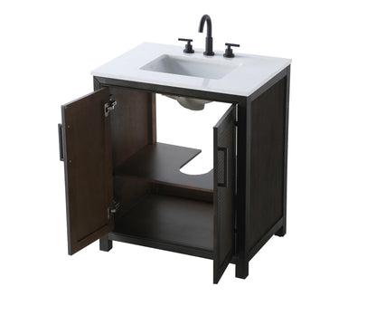 30 Inch Single Bathroom Vanity In  Chocolate Oak