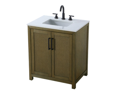 30 Inch Single Bathroom Vanity In Hazel Oak