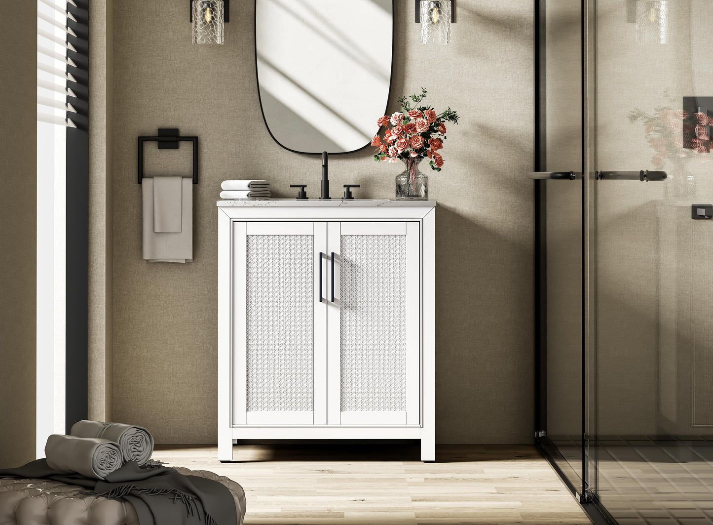 30 Inch Single Bathroom Vanity In White