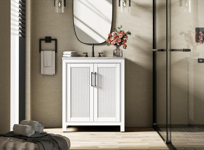 30 Inch Single Bathroom Vanity In White