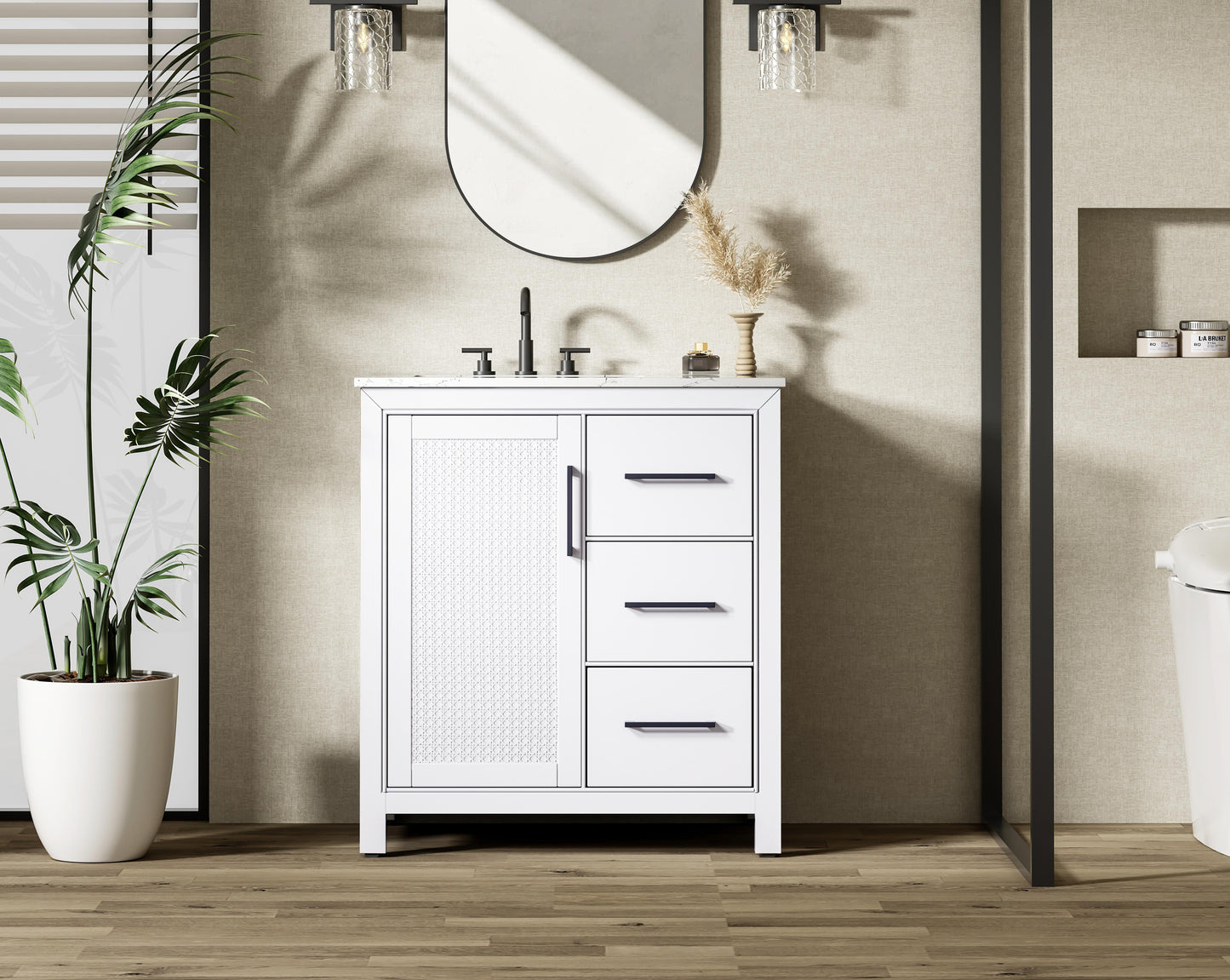 32 Inch Single Bathroom Vanity In White