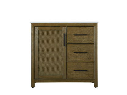 36 Inch Single Bathroom Vanity In Hazel Oak