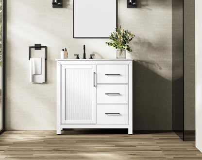 36 Inch Single Bathroom Vanity In White