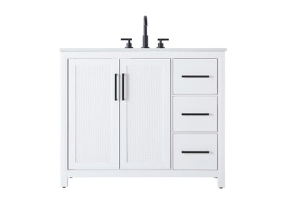 42 Inch Single Bathroom Vanity In White