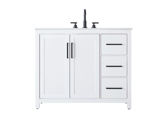 42 Inch Single Bathroom Vanity In White