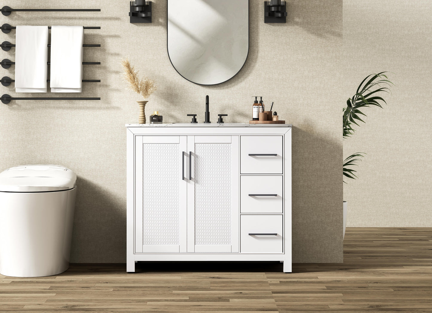 42 Inch Single Bathroom Vanity In White