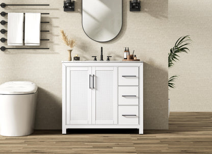 42 Inch Single Bathroom Vanity In White