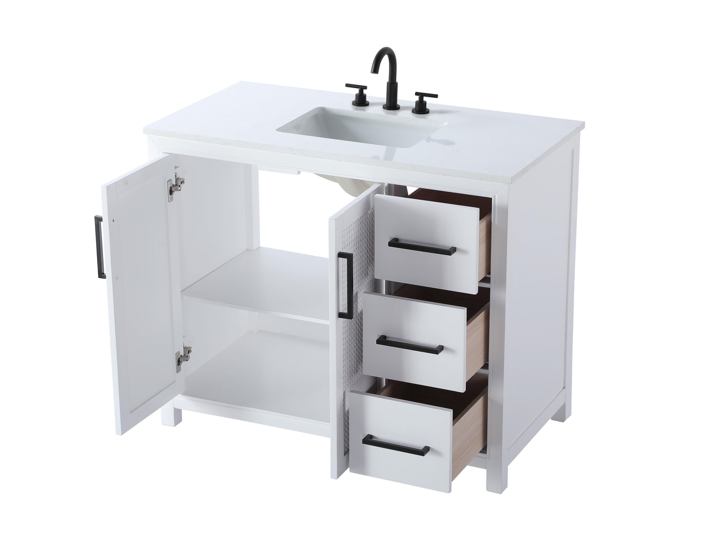 42 Inch Single Bathroom Vanity In White