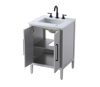 24 inch Single Bathroom Vanity in Grey