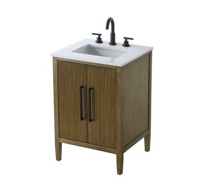 24 inch Single Bathroom Vanity in Hazel Oak