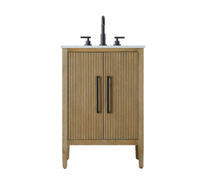 24 inch Single Bathroom Vanity in Linen Oak
